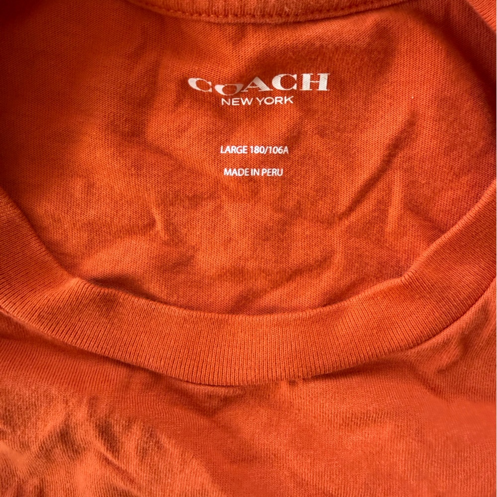 Coach Men's Bold Orange Tee with Graphic Logo L - Picture 3 of 3